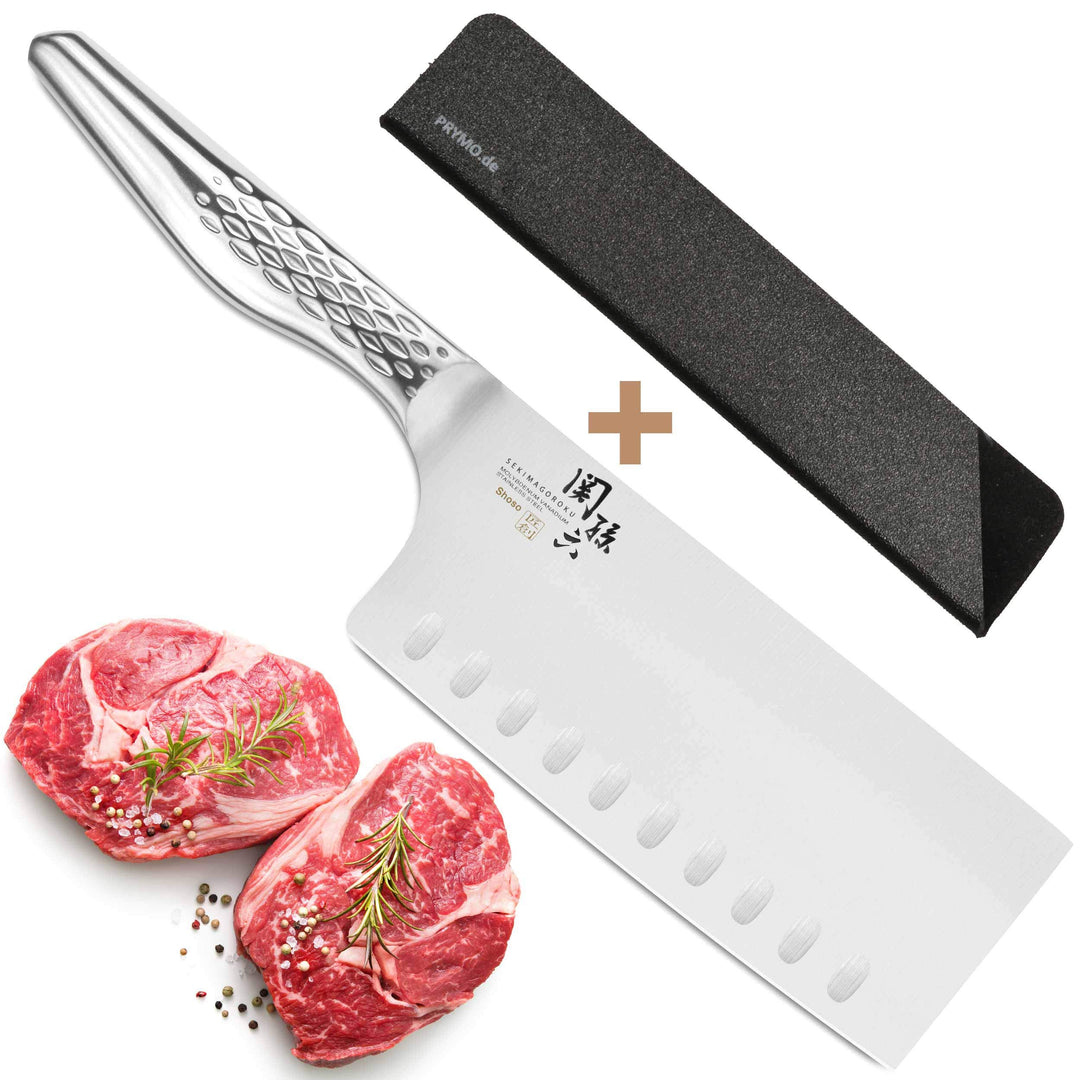 KAI Seki Magoroku Shoso China Kochmesser Hackmesser 12,5 cm mit Klingenschutz 10) China-Kochmesser 1