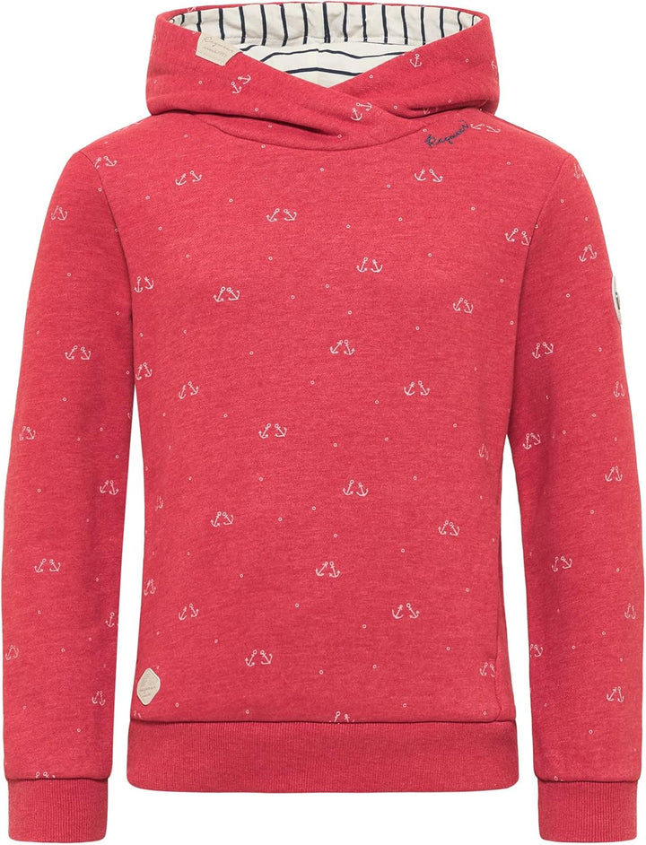 Ragwear Gitka Marina Mädchen Sweatshirt Kapuzenpullover Sweater Kinder Pullover Anker Motiv 152 Rot,