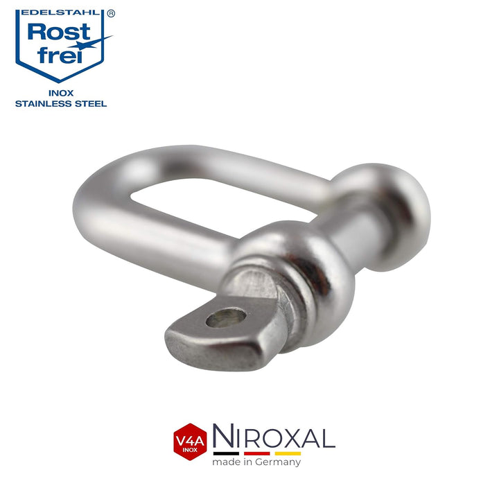 NietFullThings 20 Stueck 8-mm Edelstahl Rund-Scheakel aus V4A Kurze gerade robuste Form Bruchlast 3.
