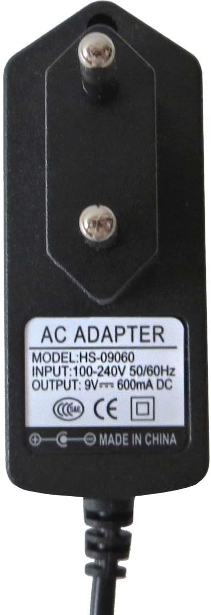 keepdrum 9V Netzteil AC-Adapter Steckernetzteil für Effektgeräte 600mA 5,5mm Stecker Hohlstecker Net