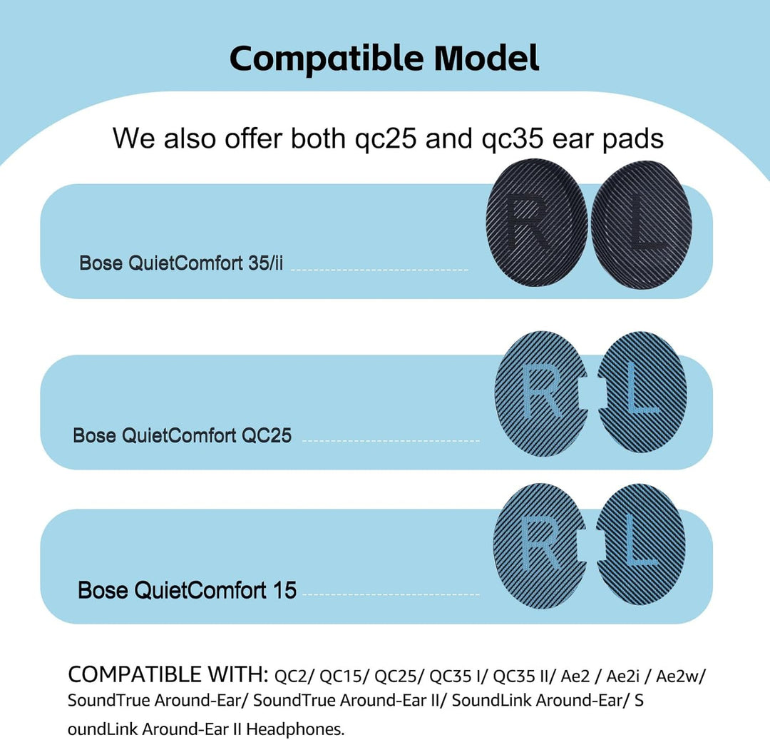 Cooling-Gel QuietComfort 35 / QC35 ii Ersatz-Ohrpolster für Bose Kopfhörer Cusion, Kompatibel mit Bo