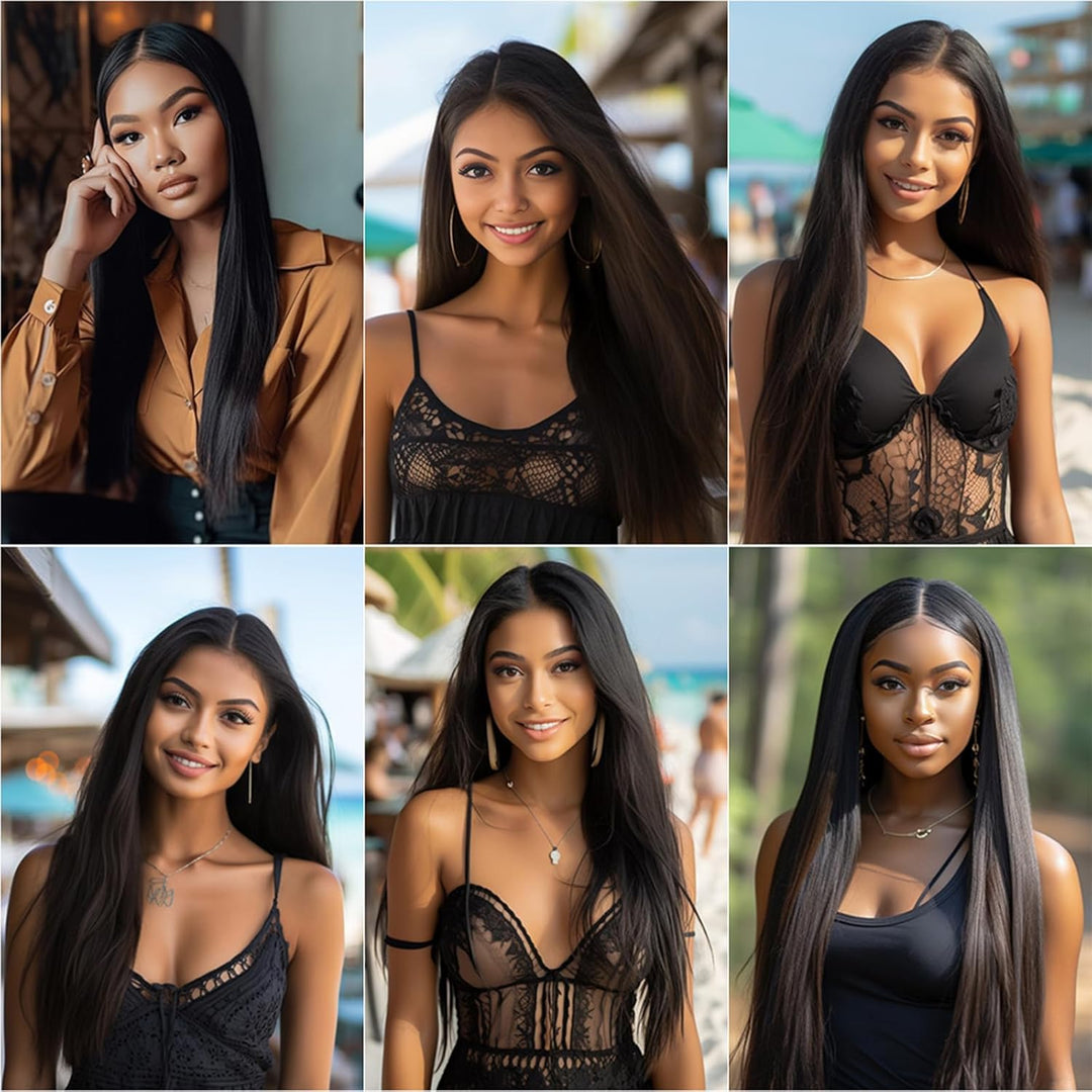 RICHAIR Straight Human Hair Bundles, 2 Bundles, 16 Inches (40.64 cm), 50g/Bundle(100g Total), Brazil