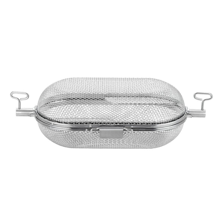 SANTOS XL Drehspiess-Korb für Drehspiesse (⌀ max 14mm) - Edelstahl Grillkorb - Grillzubehör - Kartof