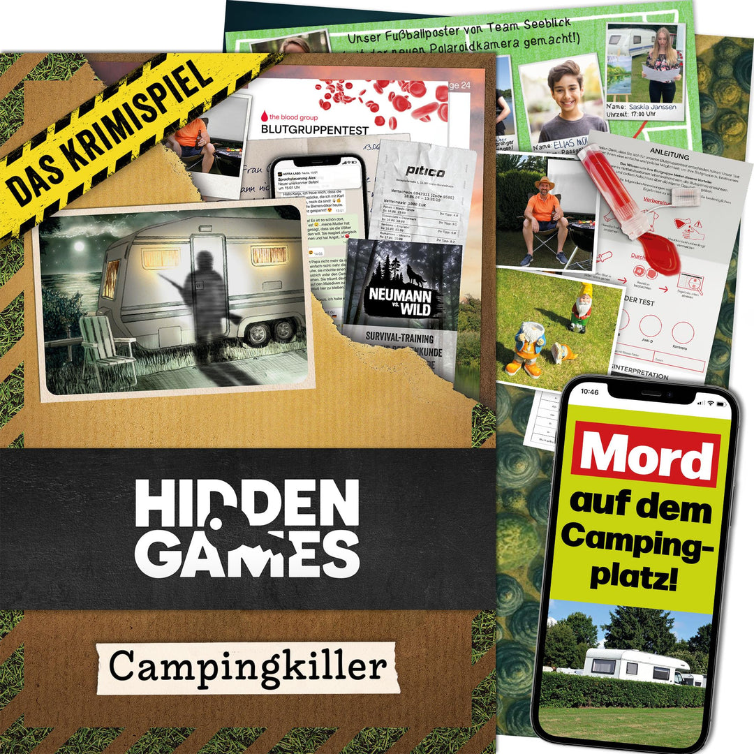 Hidden Games Tatort - Campingkiller - Deutsch - Realistisches Krimispiel, spannendes Detektivspiel,