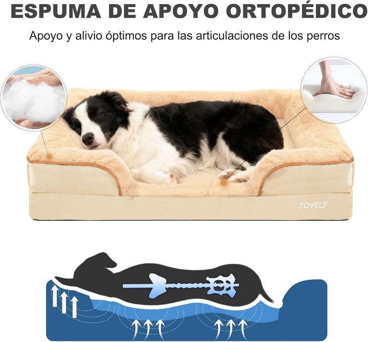 JOYELF Orthopädisches Hundebett für grosse Hunde, wasserdichtes Schaumstoffsofa mit abnehmbarem, was