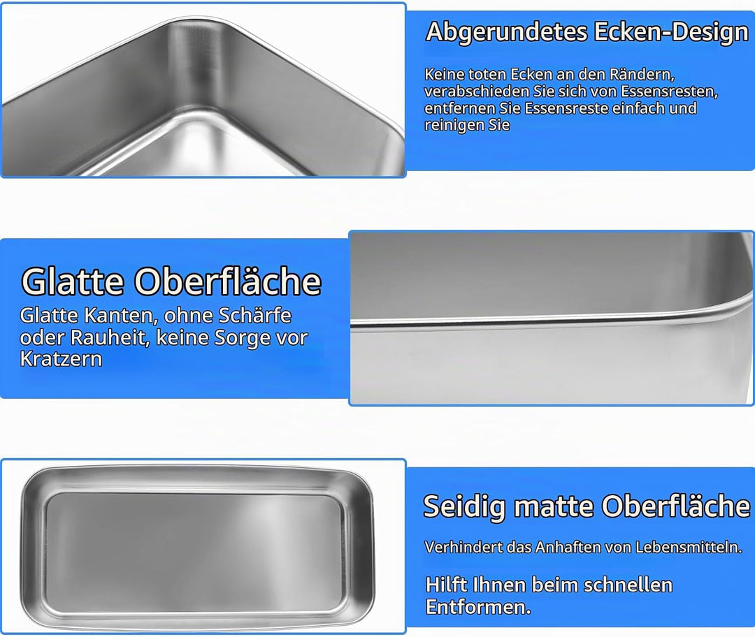 Edelstahl Brotbackform, 33 × 15 × 6 cm Kastenform Brot, Rechteckig Brotform Kastenform Backform Rrec