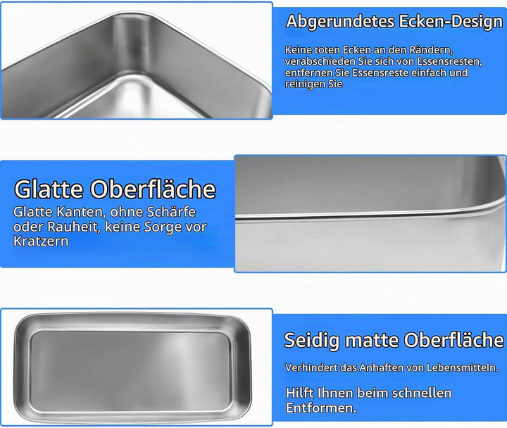 Edelstahl Brotbackform, 33 × 15 × 6 cm Kastenform Brot, Rechteckig Brotform Kastenform Backform Rrec