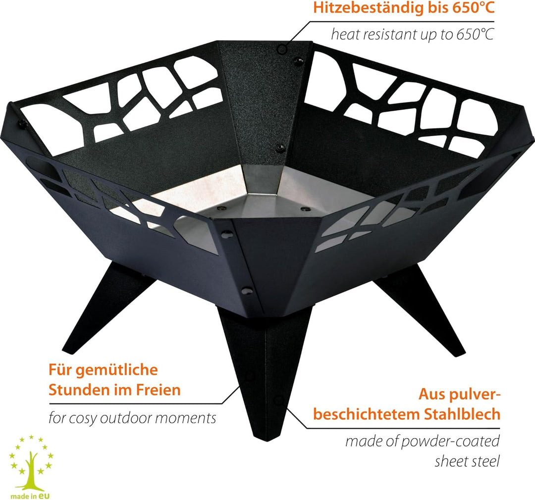 dobar® 35416 Feuerschale Viereckig | Feuerstelle Bausatz aus Stahlblech | Gartenfeuer für Terrasse/B