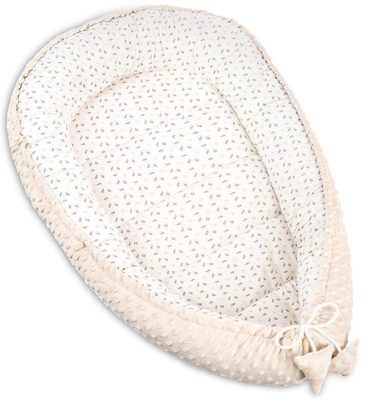 PIMKO Babynest 2seitig Minky Babynestchen für Baby Kuschelnest Babykokon für Säuglinge und Neugebore