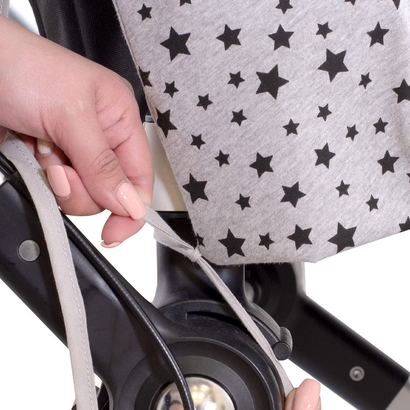 JYOKO KIDS Universal Baby Fusssack für Kinderwagen (BLACK STAR, BAUMWOLLE)