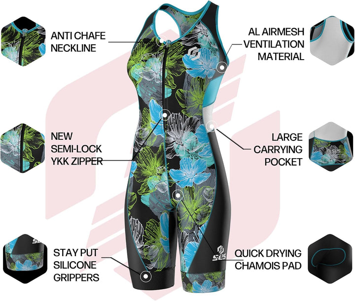 SLS3 Triathlon Anzug für Damen | Triathlonanzug | Trisuit | Triathlon Einteiler | FX Print Schwimman