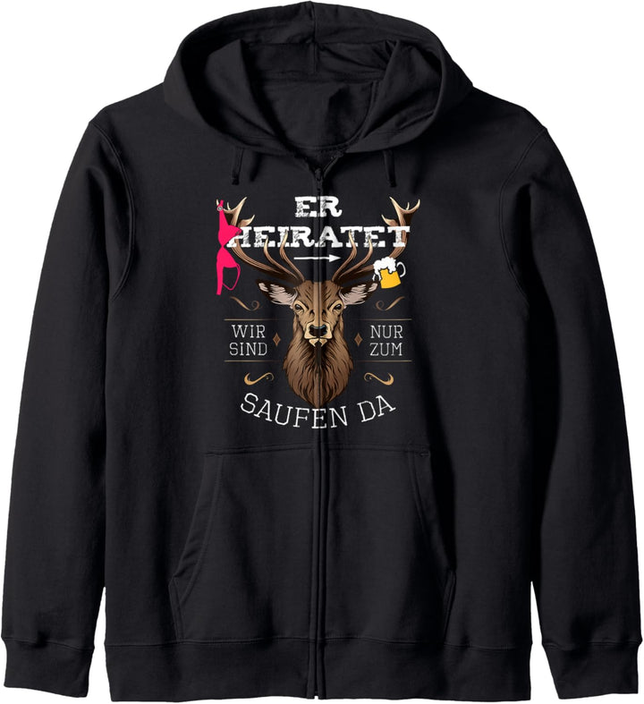 Team Bräutigam Saufen Hirsch Junggesellenabschied JGA Männer Kapuzenjacke