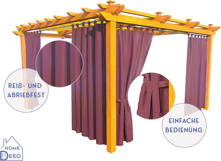 HOME DEKO Terrassenvorhang, Wasserdichter Gartenvorhang für Terrasse, Balkon, Pergola & Pavillon, Sc