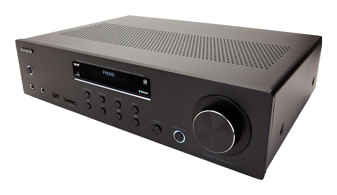 Aiwa AMR-200DAB/BK: Verstärker, AV-Dab+-Receiver, mit Bluetooth 5.0, 200 W, USB-Port, SD-Kartenleser