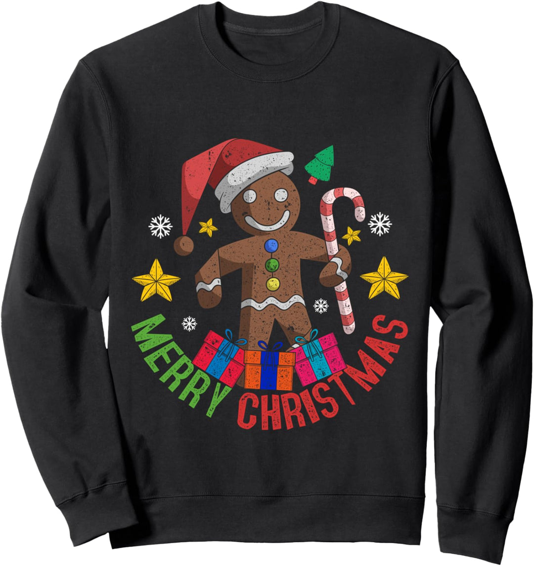Mädchen Jungen Geschenk Frohe Weihnachten Lebkuchen Sweatshirt