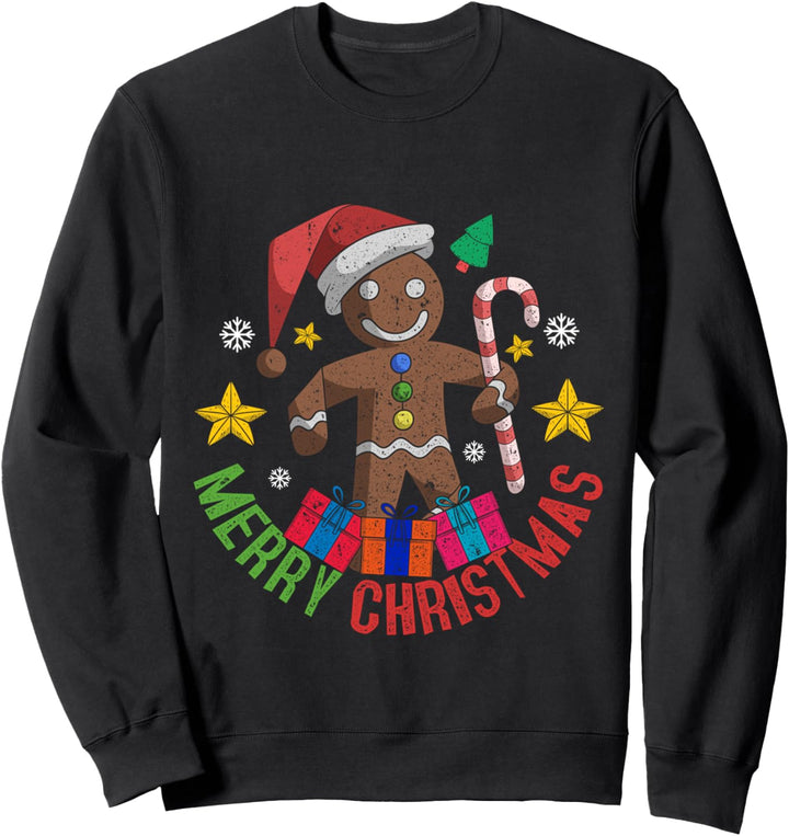 Mädchen Jungen Geschenk Frohe Weihnachten Lebkuchen Sweatshirt