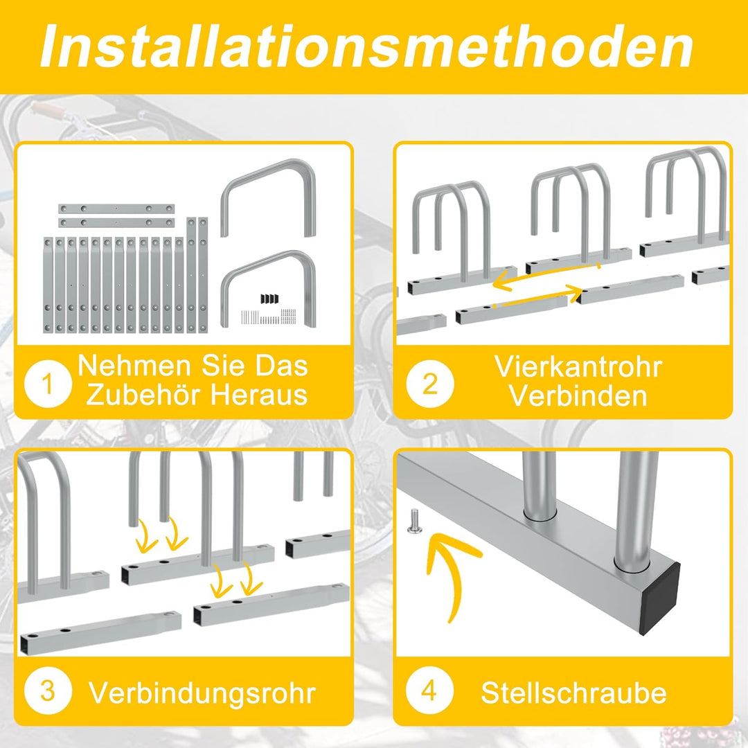 Aufun Fahrradständer Aufstellständer, Metall Boden Ständer Legierter Stahl Ständer mit Schrauben, fü