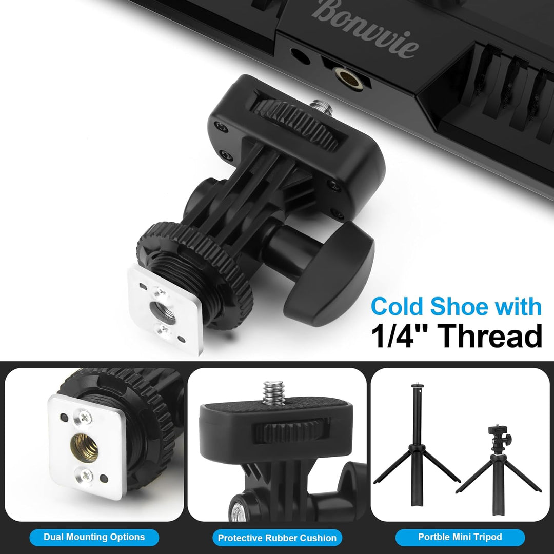 Bonvvie LED Video Dauerlicht Kit, 3000-6500K Fotolicht für Studio & Outdoor Fotografie, Vlog, Videok