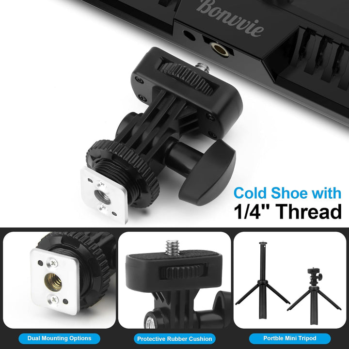 Bonvvie LED Video Dauerlicht Kit, 3000-6500K Fotolicht für Studio & Outdoor Fotografie, Vlog, Videok