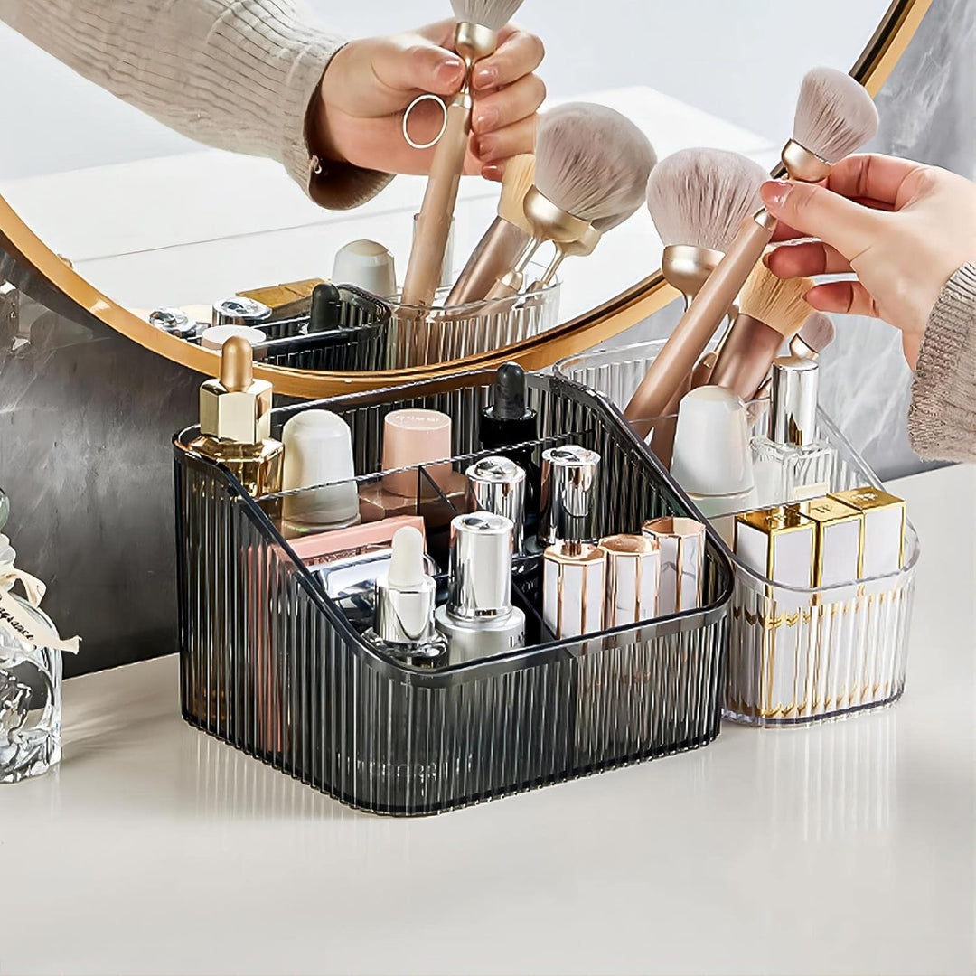 DASITON Make up Organizer,Kosmetik Organizer mit 5 Fächern,Acryl Kosmetik Aufbewahrung mit Grosser K