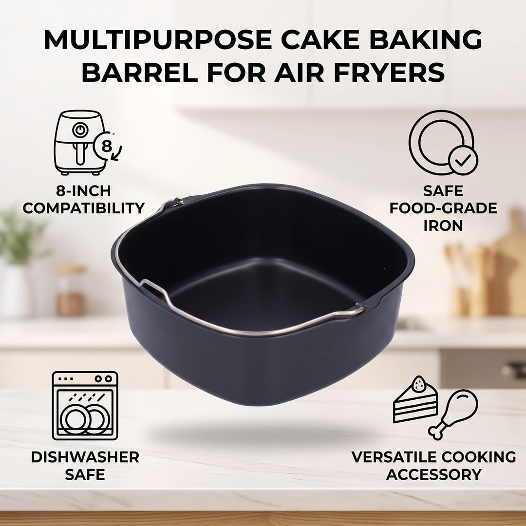 Form Für Heissluftfritteuse, Backform Kuchenform Airfryer zubehör Kuchenpfanne Brotbackkorb Kuchenfa