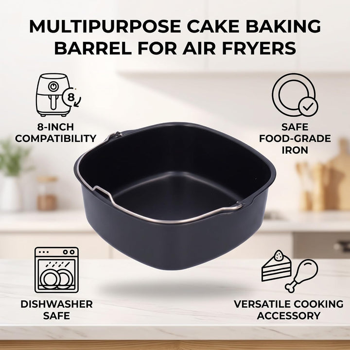Form Für Heissluftfritteuse, Backform Kuchenform Airfryer zubehör Kuchenpfanne Brotbackkorb Kuchenfa