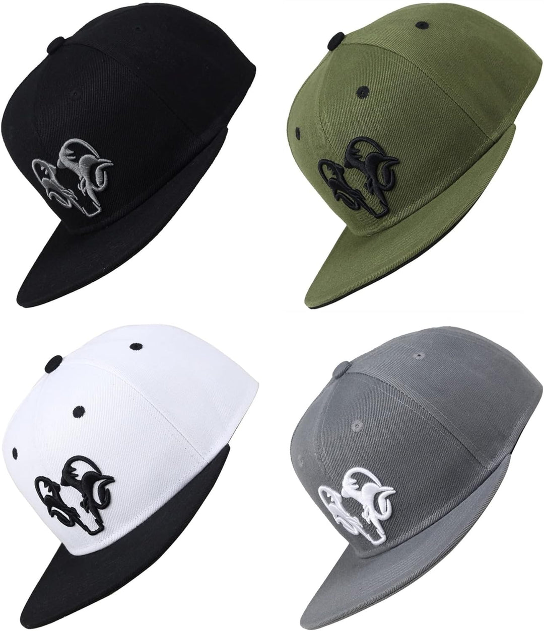 Bexxwell Snapback Cap Grün mit 3D-Stickerei in Schwarz (optimale Passform, Kappe, Green, Black, 3D-E