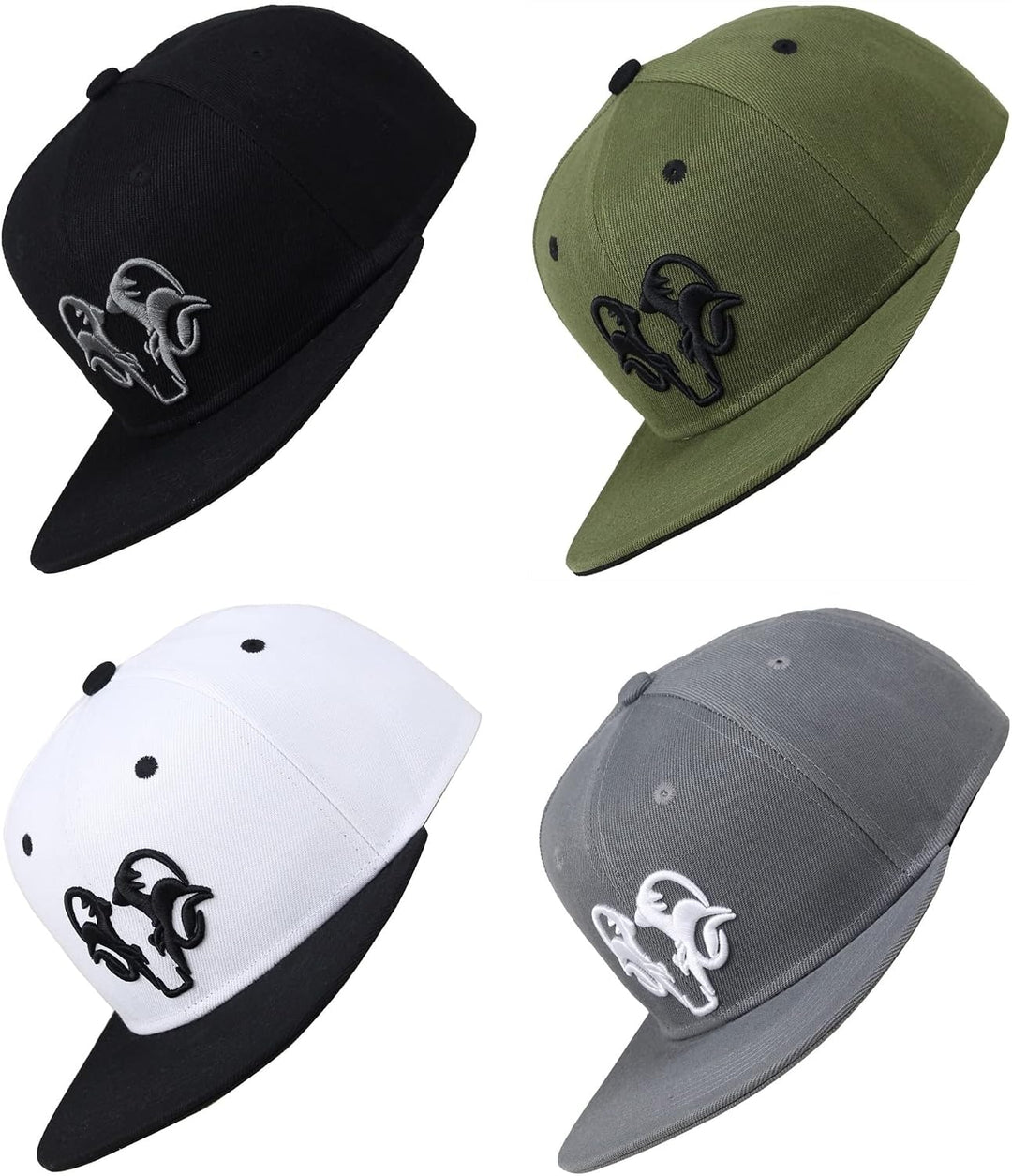 Bexxwell Snapback Cap Grün mit 3D-Stickerei in Schwarz (optimale Passform, Kappe, Green, Black, 3D-E