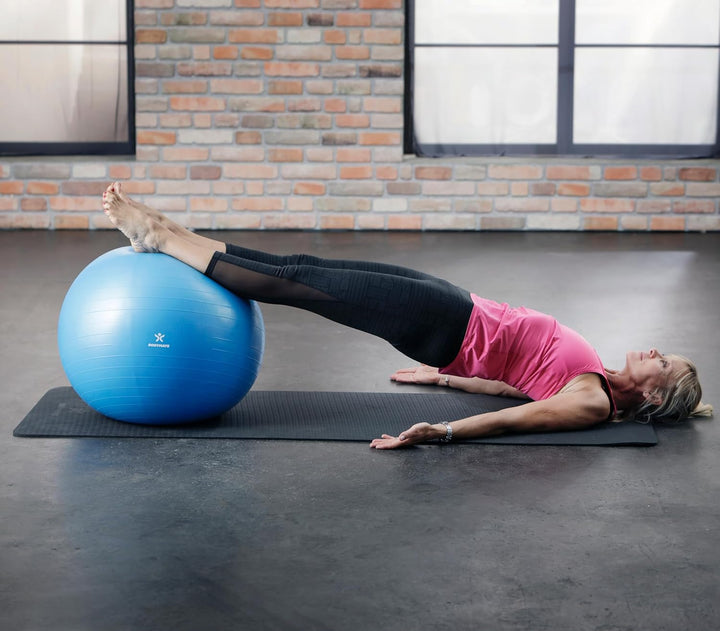 BODYMATE Gymnastikball Sitzball Trainingsball mit GRATIS E-Book inkl. Luft-Pumpe, Ball für Fitness,