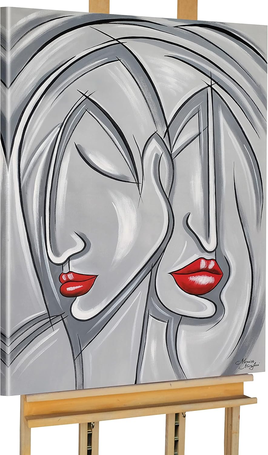Monica Mirafiori I 100% HANDGEMALT I Gemälde Doppelgesicht 100x70cm | Gemälde Handgemalt | Acrylgemä
