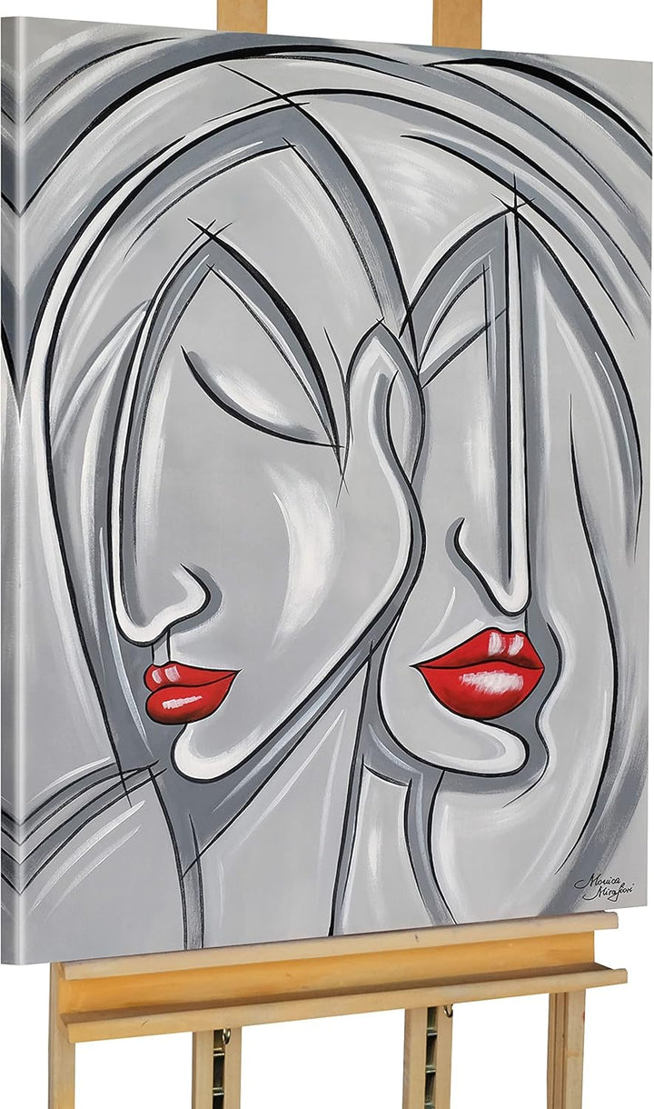 Monica Mirafiori I 100% HANDGEMALT I Gemälde Doppelgesicht 100x70cm | Gemälde Handgemalt | Acrylgemä