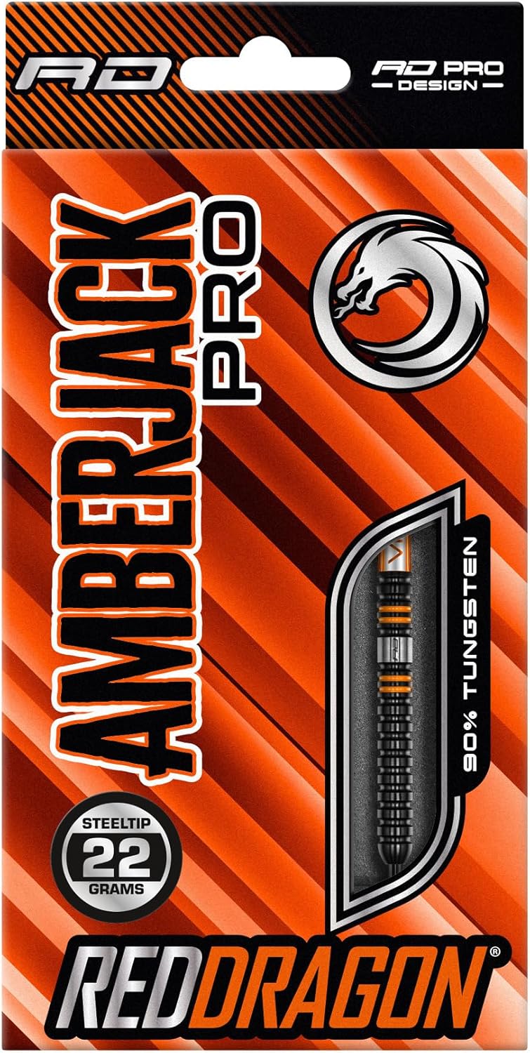 RED DRAGON Amberjack Pro Series Premium-Wolfram-Darts-Set mit Flights und Stielen 22 g 1 Stück, 22 g