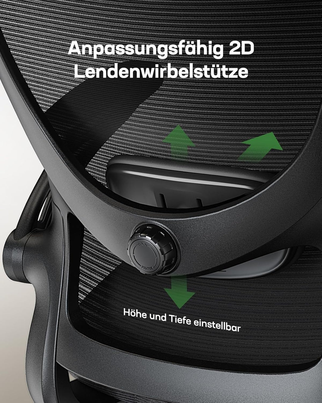 Marsail Bürostuhl Ergonomisch, Schreibtischstuhl mit 3D PU Armlehnen und Verstellbarer Lendenwirbels