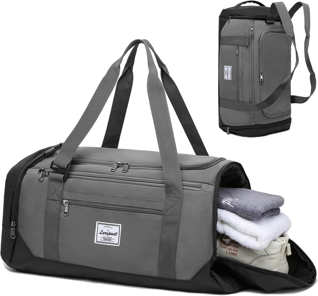 Laripwit Sporttasche Herren, 40L Reisetasche Rucksack Trainingstasche mit Schuhfach & Nassfach, Wass