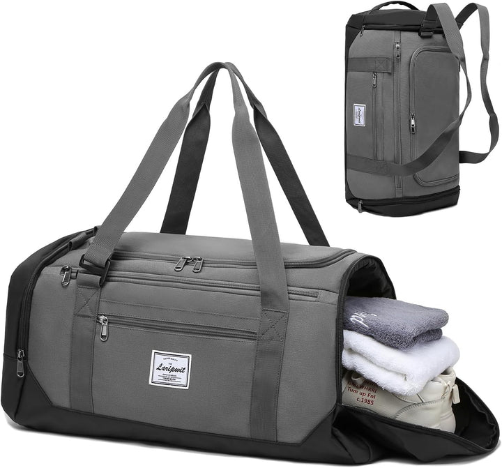 Laripwit Sporttasche Herren, 40L Reisetasche Rucksack Trainingstasche mit Schuhfach & Nassfach, Wass
