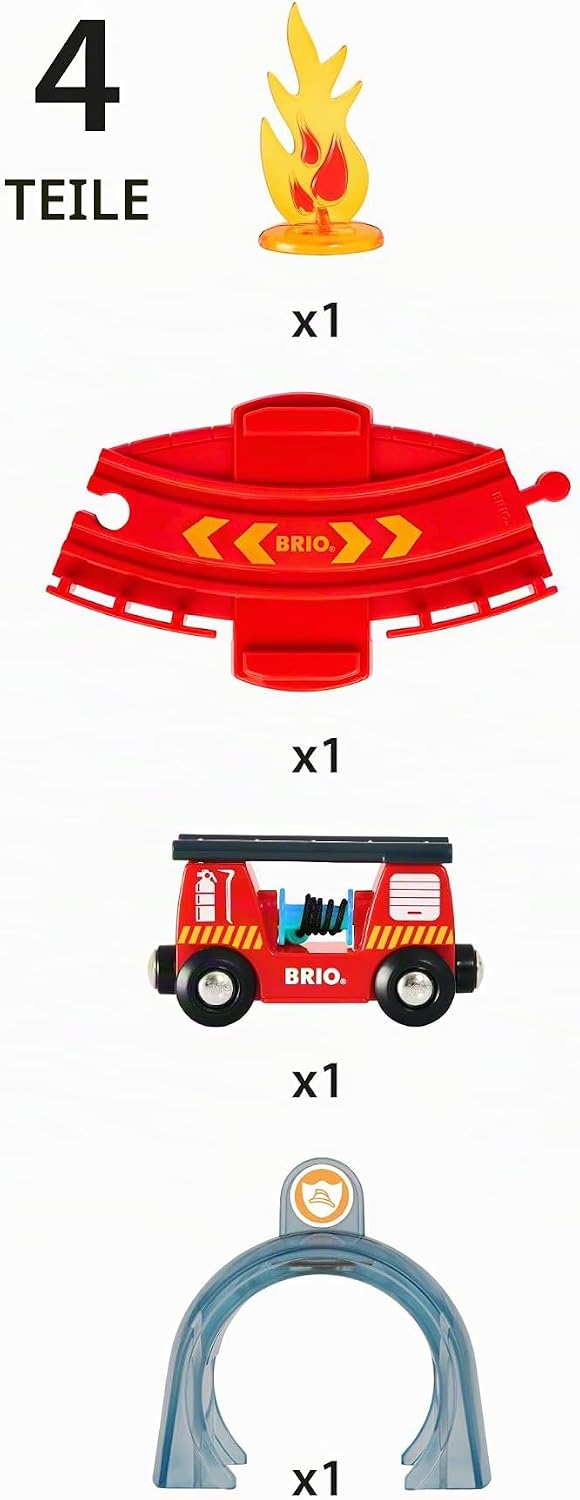 BRIO World 33976 Smart Tech Sound Feuerwehreinsatz - Zubehör für die BRIO Holzeisenbahn - Interaktiv