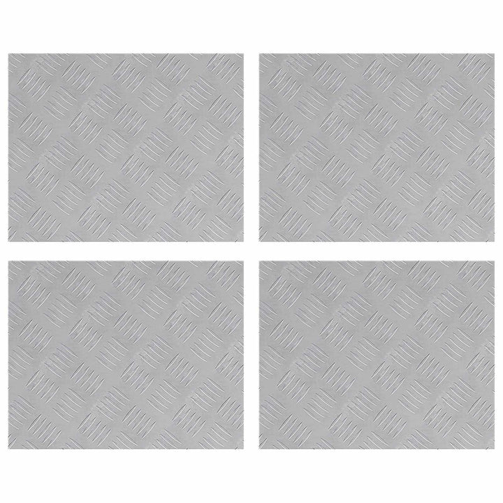vidaXL Aluminium gerippte Treppenstufen Anti Rutsch Innentmatten | Gebürstetes Silber Set aus 4 rech