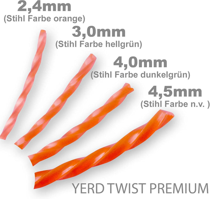 YERD Twist Motorsense Nylon Profi Mähfaden, 360° gedreht 4-Kant Trimmer-Faden, leise, effizient und