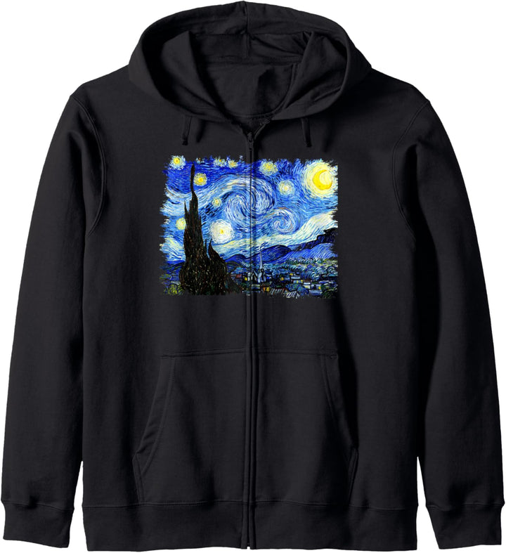 Van Gogh Sternennacht Berühmte Klassische Kunst Stilvoll Kapuzenjacke