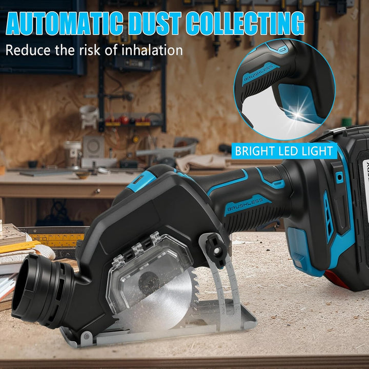 3 Zoll Akku Winkelschleifer kompatibel mit Makita 18V Akku (ohne Batterie), 16.800rpm bürstenloser M