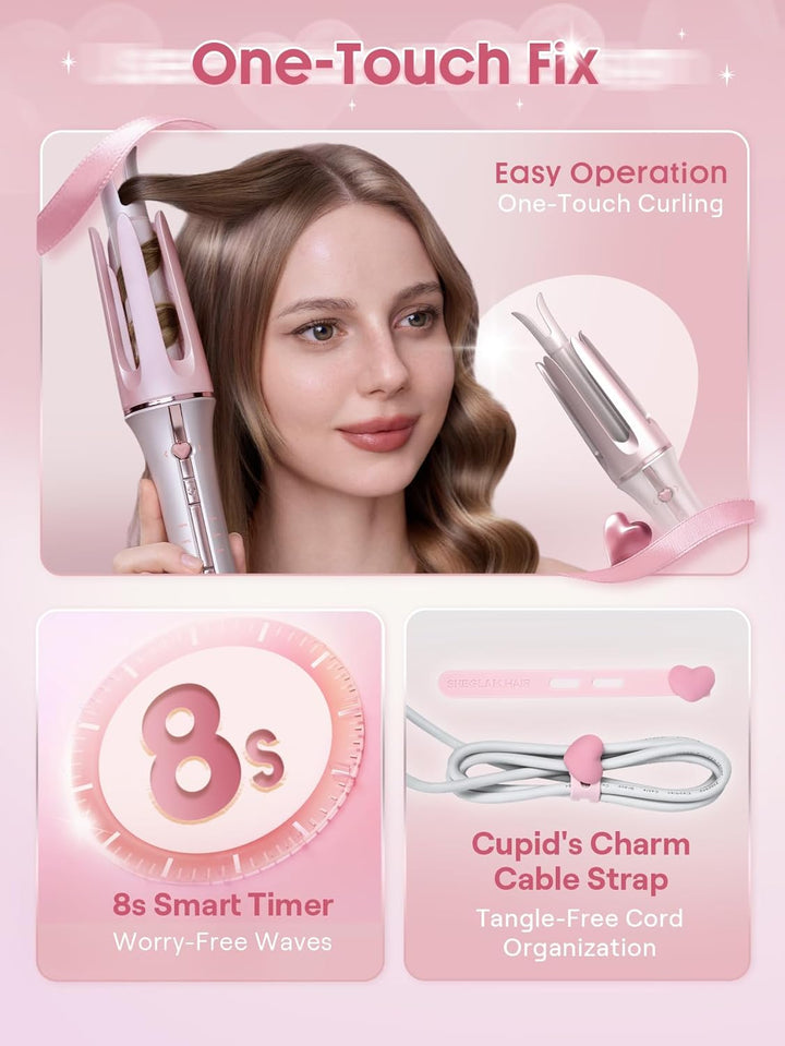 SHEGLAM Cupid's Charm One-Touch Automatisches Lockenstab Schnellaufheizend Selbstrotierender Lockenw