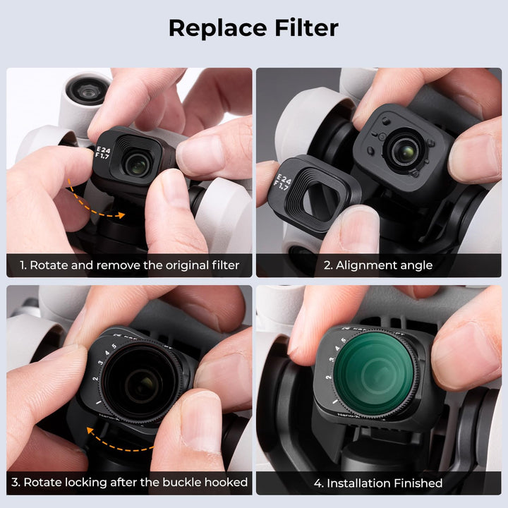K&F Concept Mini 3,Mini 3 Pro ND Filter, Variabler ND Filter ND2-ND32,1-5 Stop Graufilter kompatibel