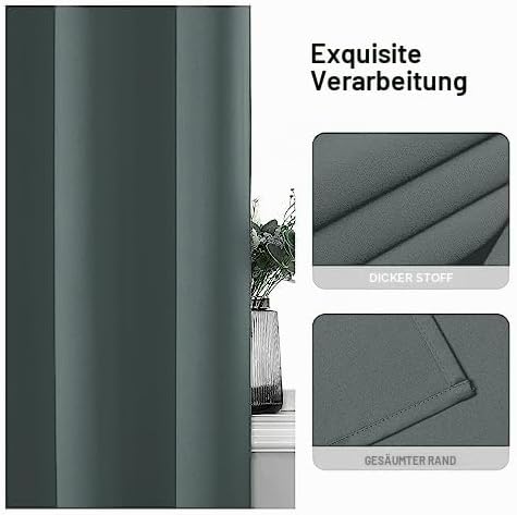 CUCRAF Verdunklungsvorhang für Schlafzimmer, Kinderzimmer Gardinen Verdunkelung Thermovorhang Blickd