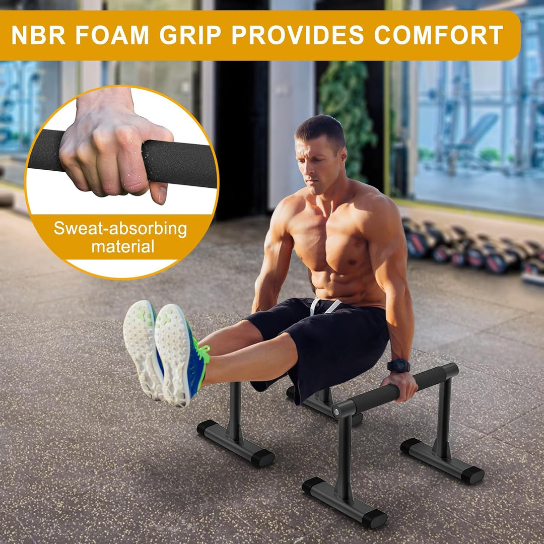 Kipika Parallettes Bars, Push-Up-Bars und Dip-Bar mit komfortablen, dicken Griffen, wackelfreie Fitn