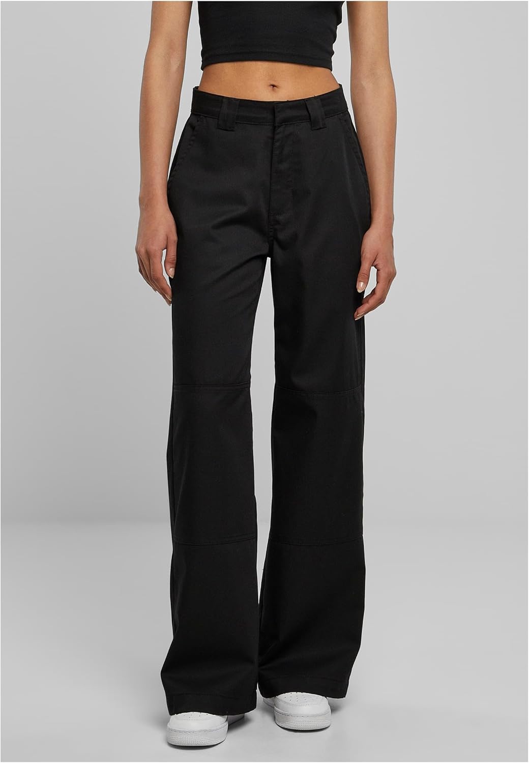 Urban Classics Damen Ladies Straight Leg Workwear Pants Hose 28 Schwarz, 28 Schwarz