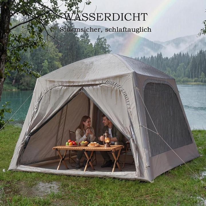 Ytaoeo Aufblasbares Zelt Camping Pavillon mit Luftpumpe Abnehmbarer Türvorhang Aufblasbares Campingz