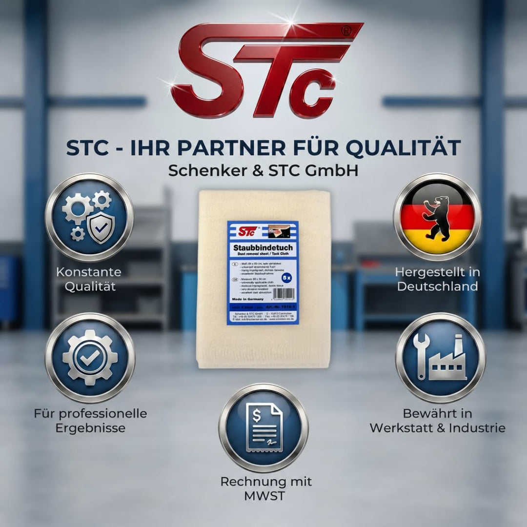 STC Staubbindetuch 10 x 5er Pack (50 Stück) – hochwertiges Honigtuch für Lackierarbeiten – Staubtuch