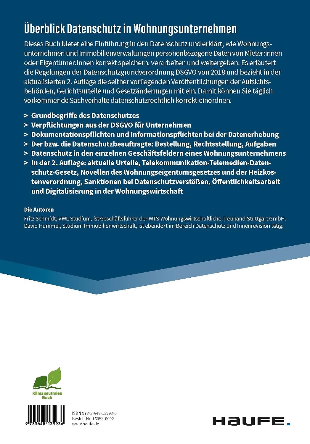 Datenschutz in der Wohnungswirtschaft: Vorschriften rechtssicher umsetzen (Haufe Fachbuch), Taschenb