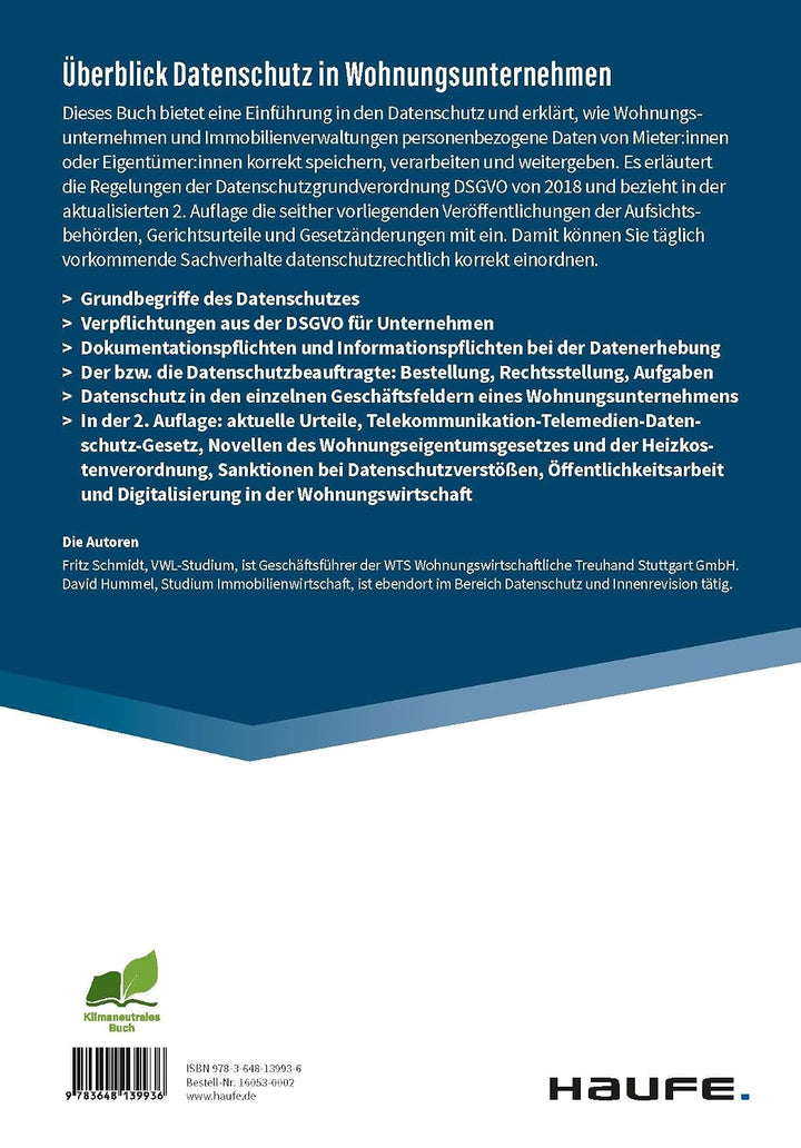 Datenschutz in der Wohnungswirtschaft: Vorschriften rechtssicher umsetzen (Haufe Fachbuch), Taschenb