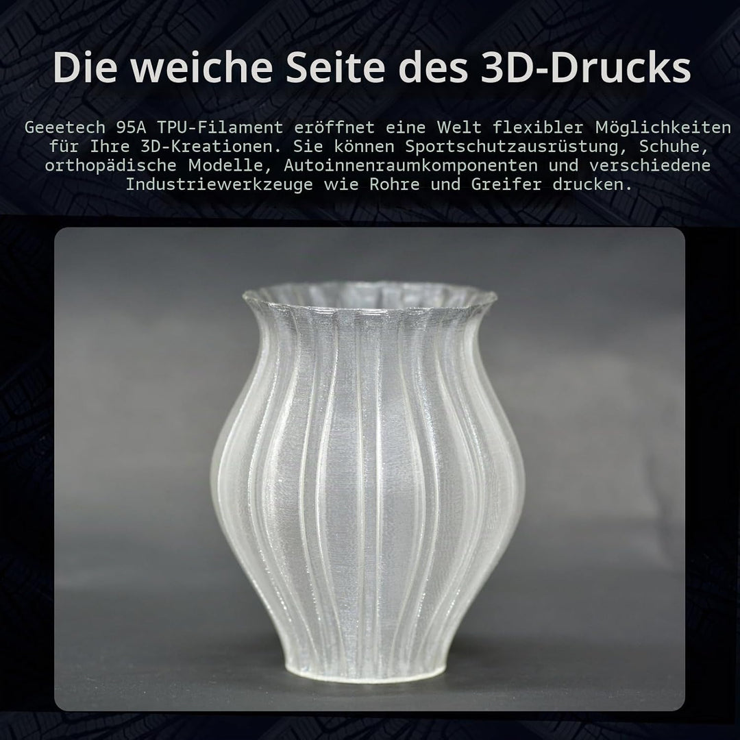 GEEETECH TPU filament 1.75mm Transparent Blau, Flexible 3D Drucker Filament 500g 1 Spool, Transparen